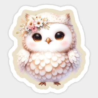 Boho Baby Owl Boho Babies A Watercolor Celebration Sticker